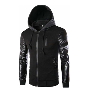 Vêtements respirants pour hommes Léger Nouveau Design Vêtements décontractés Super Qualité Sweats à capuche à la mode avec manches en cuir - Product Image 3