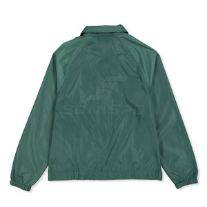 SONISPO Men's Green Waterproof Polyester Windproof <b>Coach</b> Jacket Regular Fit Turn-Down Collar Solid Color Zipper Closure Casual - Product Image 4