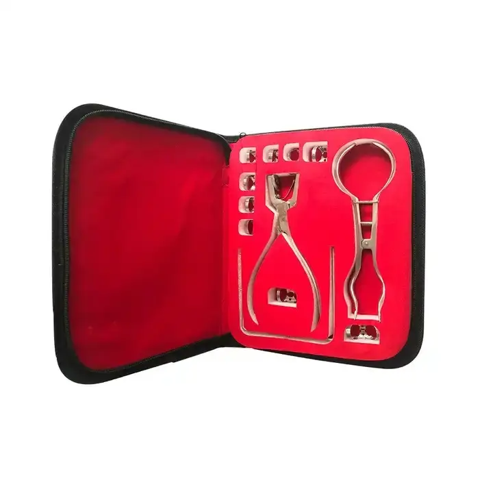 Hot Sale Customized Dental Rubber Dam Kit com 12 Clumps e Esterilização Bandeja endodôntica instrumentos