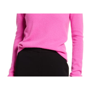 Maglione Nordstrom Essential da donna in cashmere con scollo a V, vintage, casual, traspirante e caldo per autunno/inverno, colore rosa flash, taglia piccola, con dettagli frontali - Product Image 3