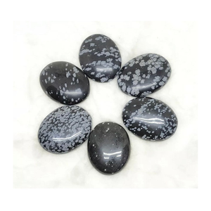 Wholesale Natural Snowflake Obsidian Palm Stones Healing <b>Crystal</b> Stones for Grounding and Protection Obsidian Palm <b>Stone</b> - Product Image 1