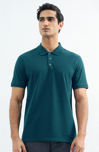 Polo de manga corta sólido que absorbe la humedad Poly Cotton Piqué para hombre Classic Fit Performance Polo fabricado por Huzaifa Products - Product Image 3