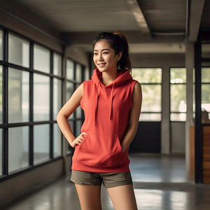 Sleeveless Hoodie Women Yoga Fitness Wear Running Hood <b>Top</b> Girls Gym Workout Sleeveless Pullover Hoodie Ladies - Product Image 1