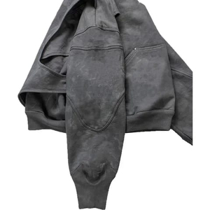 Sweat à capuche oversize délavé à l'acide, confortable, en polaire douce, respirant, chaud, décontracté, vintage, lavé, style streetwear - Product Image 4