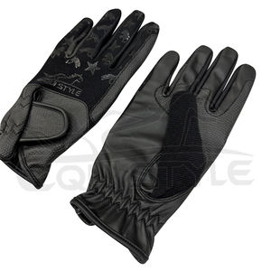 Gants d'équitation noirs personnalisés avec impression silicone, fabricant en gros de gants d'équitation sur mesure - Product Image 2