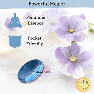 En vrac naturel bleu Onyx inquiétude pierre cristal thérapie Reiki Massage pierres précieuses anxiété ovale pouce Style fée guérison améthyste - Product Image 5