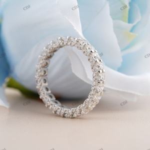 Moissanite Eternity Wedding Band 925แหวนเงินสเตอร์ลิงผู้หญิง VVS ความชัดเจนตัดแพลทินัมได้รับการรับรอง GRA ขายส่งหรูหรา - Product Image 5