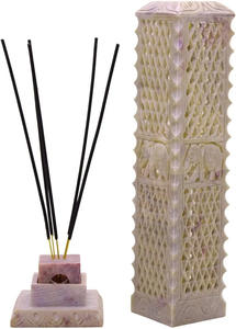 Soporte para Incienso de Piedra de Savia Natural Tallado a Mano, Único y Atractivo, Torre Pulida Fina, Mejor Precio, Herencia de Agra - Product Image 2