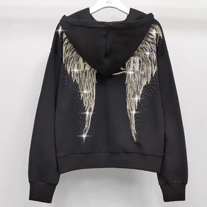 Sudaderas con Capucha de Felpa Francesa 100% Algodón de Última Calidad, con Logotipo Personalizado, Estilo Bling, Lavado Ácido, Talla Grande, Unisex, OEM, ODM, para Hombre - Product Image 6