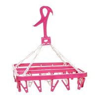 Cintre en plastique pliable, cintre à vêtements pliable, nouveau cintre en plastique coloré avec 24 pinces, cintre de séchage pour chaussettes, linge