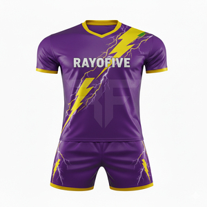 Uniforme de Fútbol Estampado Transpirable de Alta Calidad, Ligero, 100% Poliéster, Cuello en V, Cintura Elástica para Hombres Adultos - Product Image 4