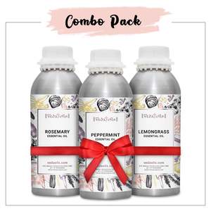 Pack Combo 100% Huiles Essentielles Pures Pressées à Froid de Menthe Poivrée, Romarin et Citronnelle - Product Image 1