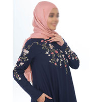 Blouse islamique pour femmes, robes musulmanes traditionnelles modestes, broderie unie, respirante, écologique, décontractée, manches longues, boutonnée