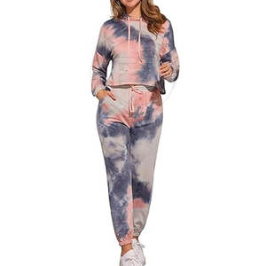 Survêtement tie-dye pour femme, coupe slim, tendance, confortable, idéal pour l'entraînement, vente chaude - Product Image 1