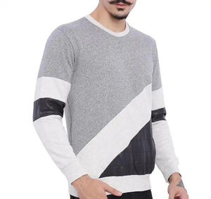 Haute qualité mode hommes décontracté à manches longues blanc dégradé couleur décontracté col rond hommes sweat thermique pull Street Wear - Product Image 6