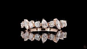 0.81 CT Lab แหวนหมั้นเพชรที่เติบโตขึ้นผสมรูปร่างจรรยาบรรณที่ยั่งยืนเครื่องประดับดี14K โรสโกลด์ - Product Image 2