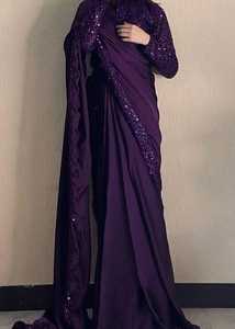 Sari Tradicional de Poliéster con Bordado Pesado para Bodas, Fiestas y Festivales, Diseño Elegante, Largo hasta el Suelo - Product Image 3