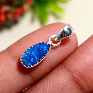 Recién llegado, diseño clásico, cumpleaños, aniversario de boda, regalo de joyería fina, colgante de gota de ópalo etíope ovalado plateado 925 para mujer - Product Image 2