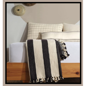 Cubrecama Ligero de Algodón 100% Natural Lavable, Estilo Bohemio a Rayas, 200x320cm para Uso Doméstico - Product Image 5