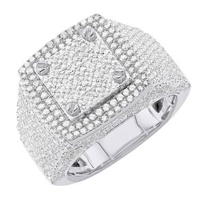 10,00 quilates Hip Hop VVS Moissanite corte redondo diamante helado joyería personalizada para hombres anillo 925 plata esterlina - Product Image 6