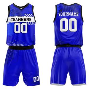 Ensemble d'uniformes de basket-ball personnalisés pour les équipes professionnelles |   Shorts en jersey 100% polyester respirant et à séchage rapide, service OEM ODM - Product Image 2