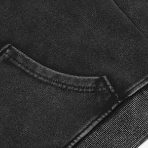 Sudadera con capucha desgastada lavado ácido de gran tamaño poliéster personalizado/algodón polar peso pesado para hombres mujeres otoño ecológico - Product Image 2