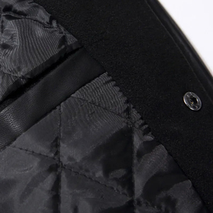 แจ็กเก็ตเบสบอลแขนเสื้อหนังสีดำกลางแจ้งสำหรับผู้ชายเสื้อแจ็คเก็ตแบบพอดีตัวใช้ได้ทั้งผู้ชายและ2025ฤดูหนาว - Product Image 3