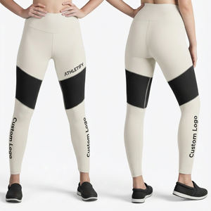 Mallas deportivas para gimnasio de cintura alta para mujer con cintura elástica Estilo de cintura media Etiqueta privada OEM Precio directo de fábrica Suministro a granel - Product Image 1