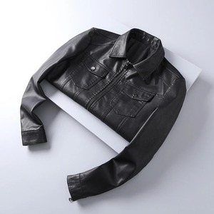 Haute qualité nouvelle mode et beau automne veste en cuir hommes veste en cuir grande taille veste de moto - Product Image 4
