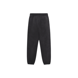 Pantalon de survêtement évasé mi-taille pour homme avec détails de fermeture éclair et bande contrastante en molleton de coton - Product Image 2