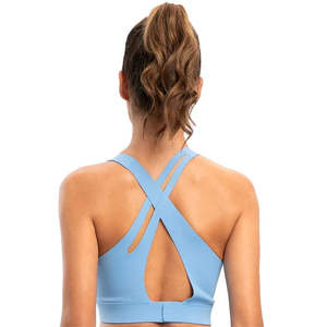 Soutien-gorge de sport pour femme Tissu et logo personnalisés Confortable et respirant avec protection pour les vêtements de fitness Soutien-gorge de sport pour femme - Product Image 3