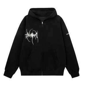 Sudadera con capucha con estampado de araña para hombres y mujeres Cremallera amantes de manga larga - Product Image 5