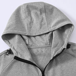 Survêtement pour homme de qualité supérieure en coton naturel avec fermeture à glissière à ouverture frontale raffinée et tenue décontractée contemporaine - Product Image 3