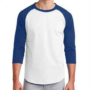 Camiseta raglán para mujer, mezcla de algodón transpirable ligera, Top informal de estilo béisbol de manga 3 cuartos para uso diario y deportivo - Product Image 1