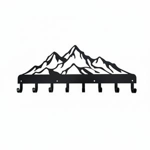 Modern Metal Mountain Silhouette <b>Wall</b> Hook <b>Coat</b> <b>Rack</b> Festive Christmas Home Decoration Bedroom and Office Decor - Product Image 1