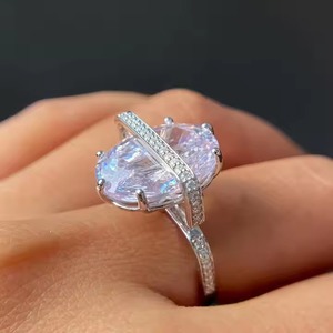 9ct Chic Oval Cut Original Moissanite Diamond Ring 925 Silver Solitaire Ring Anniversaire Gift Propose Surprise Gift Fine Rings - Product Image 2