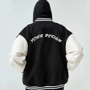 Chaqueta universitaria de lana con estampado personalizado para hombre, abrigo con letras de diseño superior para escuela secundaria, cuello levantado, ropa de invierno transpirable - Product Image 4