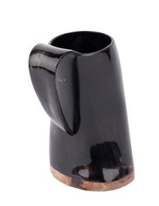 Chope à bière élégante en corne de buffle naturelle avec poignée incurvée Cadeau unique de chope faite à la main pour hommes - Product Image 2