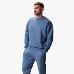 Sudadera de invierno de peso pesado Vintage Unisex, sudadera de estilo callejero con técnica bordada de patrón sólido de alta calidad para hombres - Product Image 1