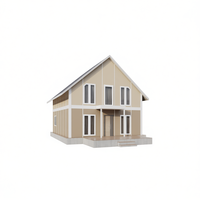 Villa à deux étages en panneaux sandwich préfabriqués avec un design moderne, couleur crème-blanc, installation facile