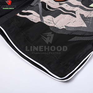 Gran oferta, pantalones cortos de estilo callejero para hombre, pantalones cortos de tabla de artes marciales, ligeros, de poliéster, nailon, elásticos, con cierre de cintura media, lona sólida - Product Image 4