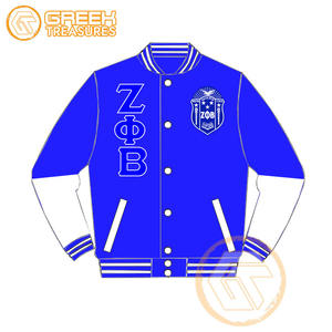 Chaqueta universitaria personalizada de Zeta Phi Beta, ropa de hermandad, alta calidad, transpirable, satén, bordado, cresta, letras, seda, para mujer - Product Image 1