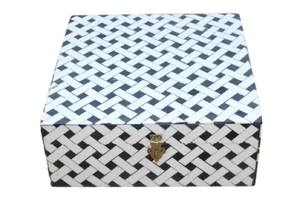 Boîte artisanale en os, nouveau modèle, design lignes centrales, noir - Meilleure vente, finition polie à la main, très tendance - Product Image 3