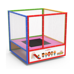 Structure de trampoline souple à cadre en bois durable avec filet de sécurité et rembourrage protecteur pour les maternelles - Product Image 1