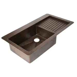 Square Shape Classic Design Kitchen Ware Sink Hot Selling Premium Quality Copper Bathroom Vessel Sink With Hand Engraving - Product Image 1