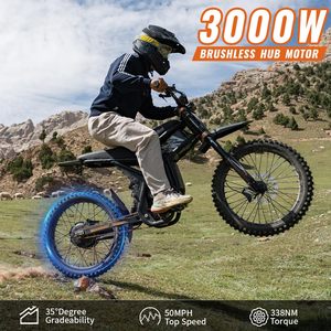 Motocicleta Eléctrica Todoterreno GT73PROS para Adultos y Adolescentes, 60V, Velocidad Máxima de 50 MPH y Batería Dual de 36AH, Bicicleta Eléctrica con Autonomía de 85 Millas - Product Image 3