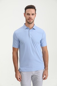 Maillot de golf pour homme de haute qualité, personnalisé et brodé, anti-plis, à manches courtes, pour l'été, décontracté, sportif, uni - Product Image 5