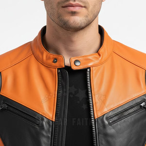 New Arrival High Quality Cow Skin Stand Front Breathable Eco-Friendly Customizable Low MOQ Men Winter Motorbike <b>Jacket</b> 2026 - Product Image 6