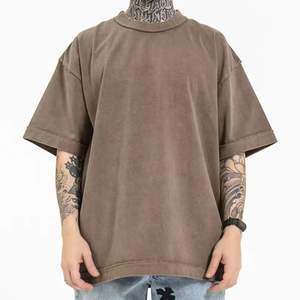 Pakistán fabricante al por mayor 100% algodón lavado ácido camisetas último diseño personalizado Unisex Oversize hombres camiseta Casual - Product Image 5