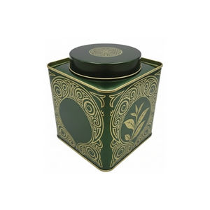 กระป๋องชาสี่เหลี่ยมเคลือบด้าน ทำจากเหล็กวิลาด ฝาเกลียว บรรจุภัณฑ์โลหะเปล่า เกรดสำหรับอาหาร - Product Image 3